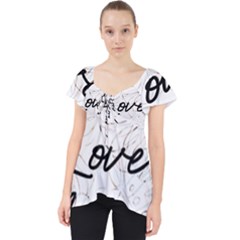 Live Love Laugh Monsteras Lace Front Dolly Top by ConteMonfrey