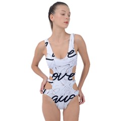 Live Love Laugh Monsteras Side Cut Out Swimsuit by ConteMonfrey