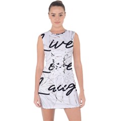 Live Love Laugh Monsteras Lace Up Front Bodycon Dress by ConteMonfrey