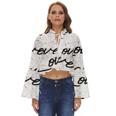 Live Love Laugh Monsteras Boho Long Bell Sleeve Top