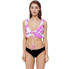 Purple Clouds Low Cut Ruffle Edge Bikini Top by ConteMonfrey