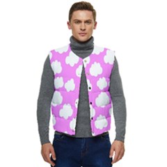 Purple Clouds Men s Button Up Puffer Vest	