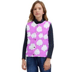 Purple Clouds Kid s Button Up Puffer Vest	