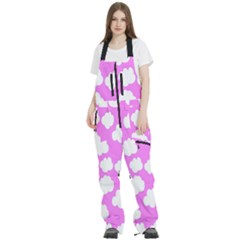 Purple Clouds Women s Front Zip Ski And Snowboard Bib Pants