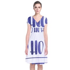 Ho Ho Ho! Christmas Minimalist Short Sleeve Front Wrap Dress