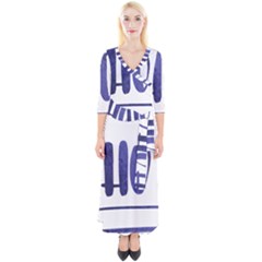 Ho Ho Ho! Christmas Minimalist Quarter Sleeve Wrap Maxi Dress