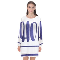 Ho Ho Ho! Christmas Minimalist Long Sleeve Chiffon Shift Dress 