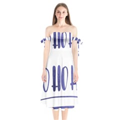 Ho Ho Ho! Christmas Minimalist Shoulder Tie Bardot Midi Dress