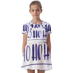 Ho Ho Ho! Christmas Minimalist Kids  Short Sleeve Pinafore Style Dress