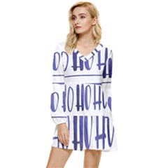 Ho Ho Ho! Christmas Minimalist Tiered Long Sleeve Mini Dress