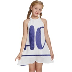 Ho Ho Ho! Christmas Minimalist Kids  Halter Collar Waist Tie Chiffon Dress