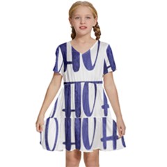 Ho Ho Ho! Christmas Minimalist Kids  Short Sleeve Tiered Mini Dress