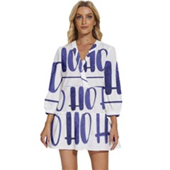 Ho Ho Ho! Christmas Minimalist V-neck Placket Mini Dress