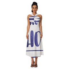 Ho Ho Ho! Christmas Minimalist Sleeveless Cross Front Cocktail Midi Chiffon Dress