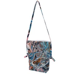 Blue Islands Folding Shoulder Bag by kaleidomarblingart