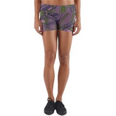 Vibrant Collage Vibes Print Yoga Shorts