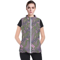 Vibrant Collage Vibes Print Women s Puffer Vest