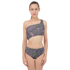 Vibrant Collage Vibes Print Spliced Up Two Piece Swimsuit