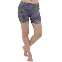 Vibrant Collage Vibes Print Lightweight Velour Yoga Shorts