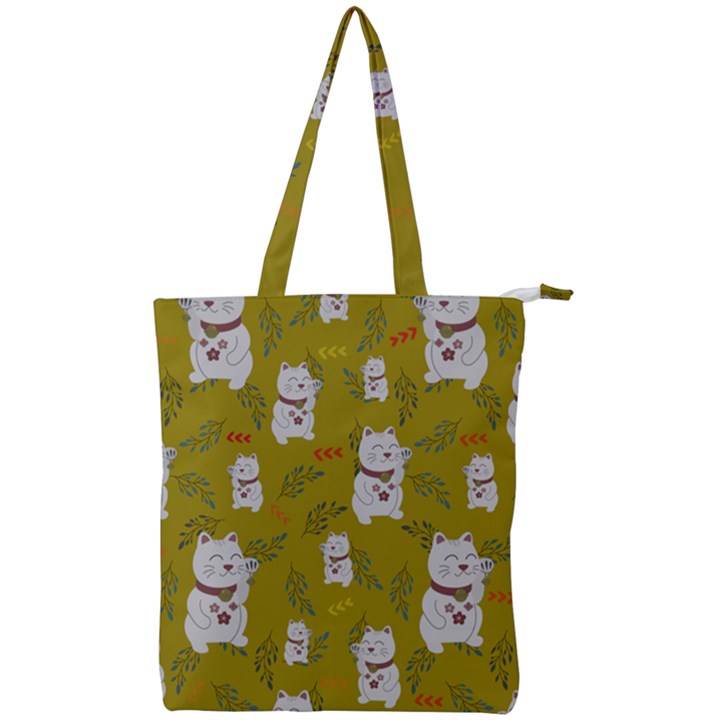 Super Lucky Cat Double Zip Up Tote Bag