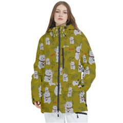 Super Lucky Cat Women s Multi Pockets Zip Ski And Snowboard Waterproof Breathable Jacket by GeekLover