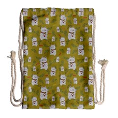 Super Lucky Cat Scaled Drawstring Bag (large)