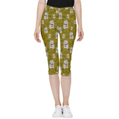 Super Lucky Cat Scaled Inside Out Lightweight Velour Capri Leggings 