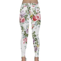 Floral Elements Peony Chinese Rose Classic Yoga Leggings