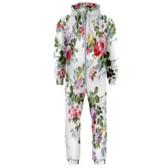 Floral Elements Peony Chinese Rose Hooded Jumpsuit (men)