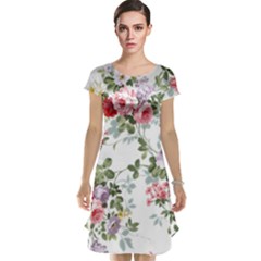 Floral Elements Peony Chinese Rose Cap Sleeve Nightdress