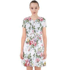 Floral Elements Peony Chinese Rose Adorable In Chiffon Dress