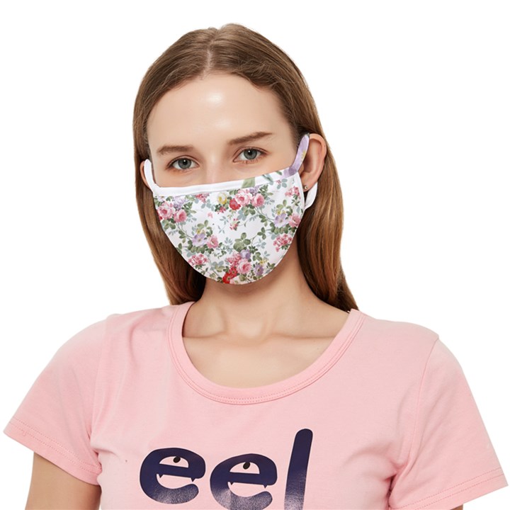 Floral Elements Peony Chinese Rose Crease Cloth Face Mask (Adult)