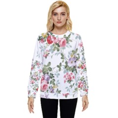 Floral Elements Peony Chinese Rose Hidden Pocket Sweatshirt