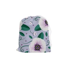 Flowers Petals Blossom Flora Drawstring Pouch (medium) by Apenda