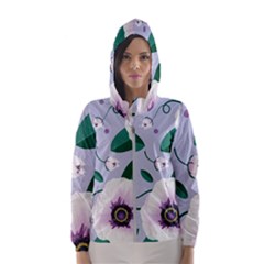 Flowers Petals Blossom Flora Women s Hooded Windbreaker