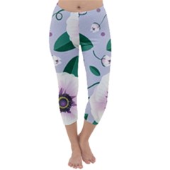 Flowers Petals Blossom Flora Capri Winter Leggings 