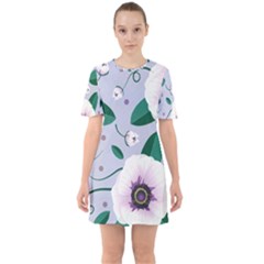 Flowers Petals Blossom Flora Sixties Short Sleeve Mini Dress by Apenda