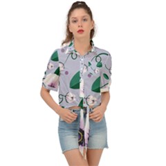 Flowers Petals Blossom Flora Tie Front Shirt  by Apenda