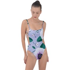 Flowers Petals Blossom Flora Tie Strap One Piece Swimsuit by Apenda