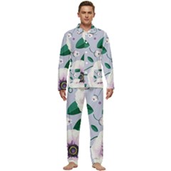 Flowers Petals Blossom Flora Men s Long Sleeve Velvet Pocket Pajamas Set by Apenda