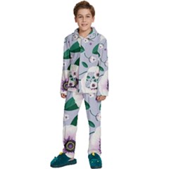 Flowers Petals Blossom Flora Kids  Long Sleeve Velvet Pajamas Set