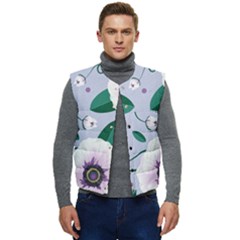 Flowers Petals Blossom Flora Men s Button Up Puffer Vest	