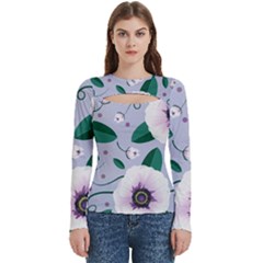 Flowers Petals Blossom Flora Women s Cut Out Long Sleeve T-shirt by Apenda