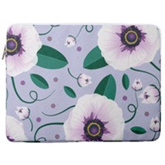 Flowers Petals Blossom Flora 17  Vertical Laptop Sleeve Case With Pocket