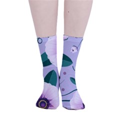 Flowers Petals Blossom Flora Smooth Crew Length Tube Socks by Apenda