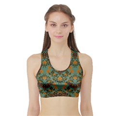 Day Of The Death Moth Sports Bra With Border