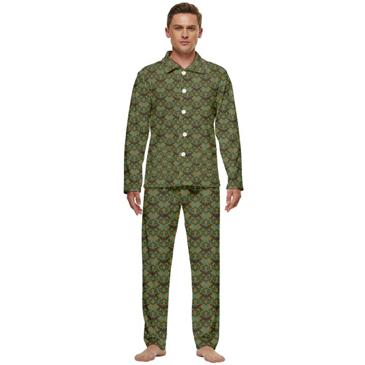 Day Of The Death Moth Scaled Men s Long Sleeve Velvet Pocket Pajamas Set