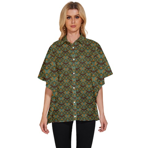 Day Of The Death Moth Scaled Women s Batwing Button Up Shirt by GeekLover