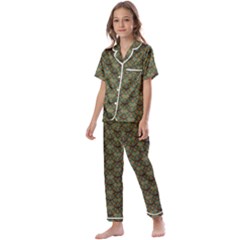 Day Of The Death Moth Scaled Kids  Satin Short Sleeve Pajamas Set