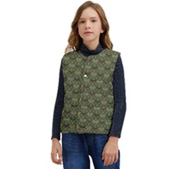 Day Of The Death Moth Scaled Kid s Button Up Puffer Vest	